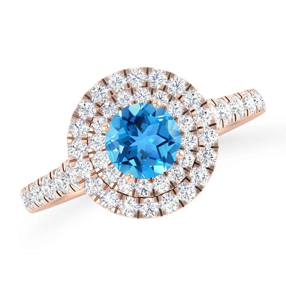 Rose Gold - Blue Topaz