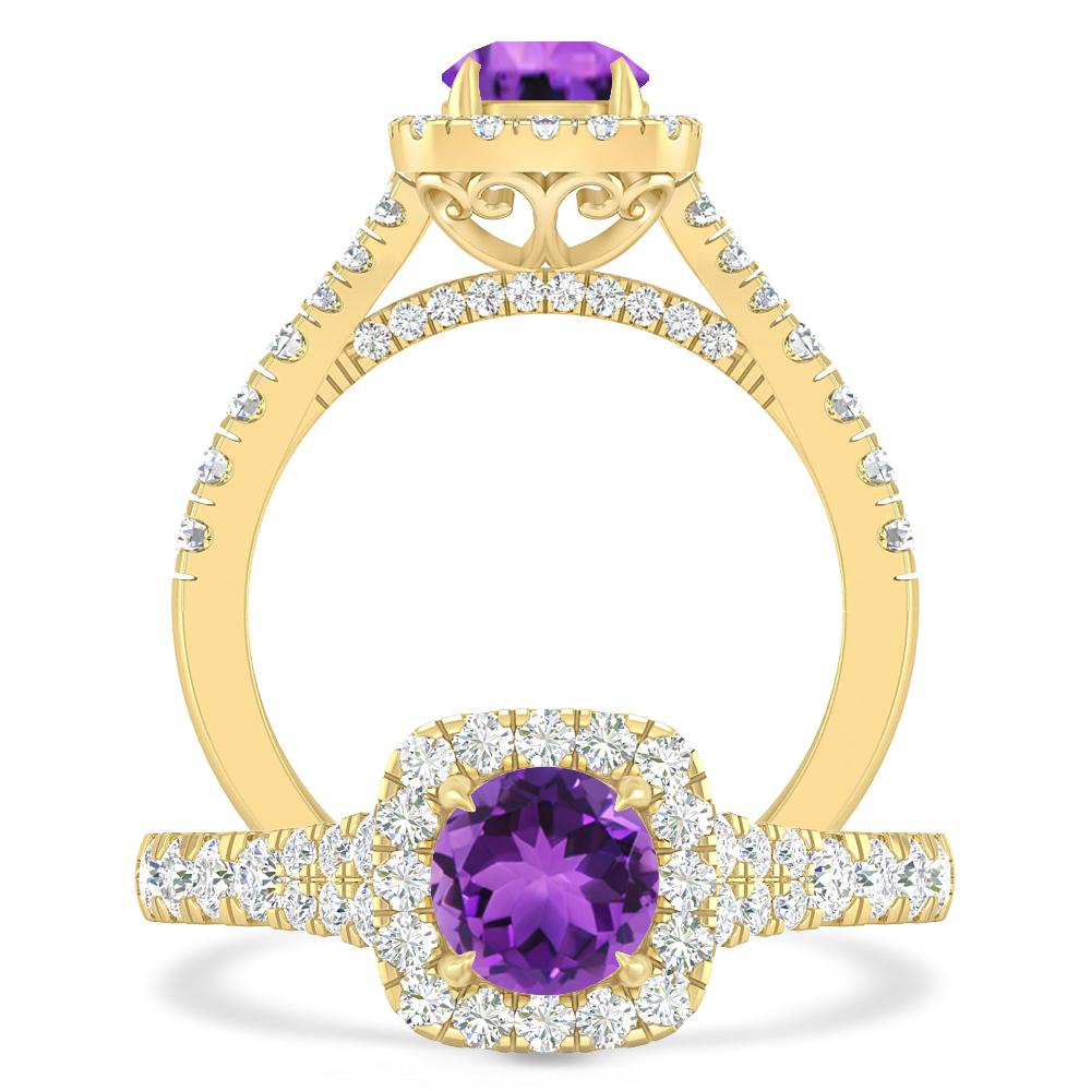 Yellow Gold - Amethyst