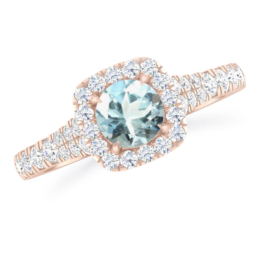 Rose Gold - Aquamarine
