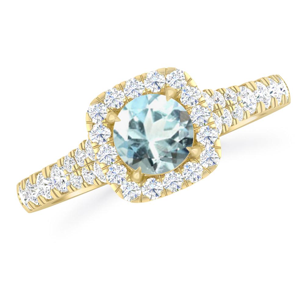 Yellow Gold - Aquamarine