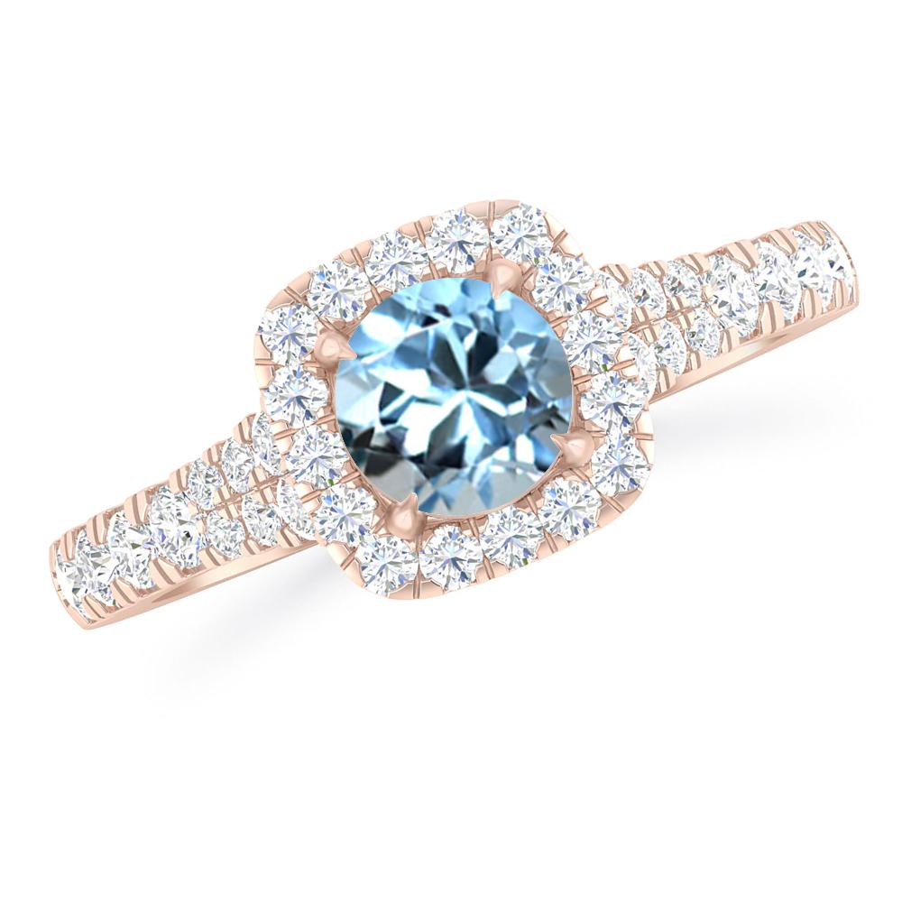 Rose Gold - Aquamarine