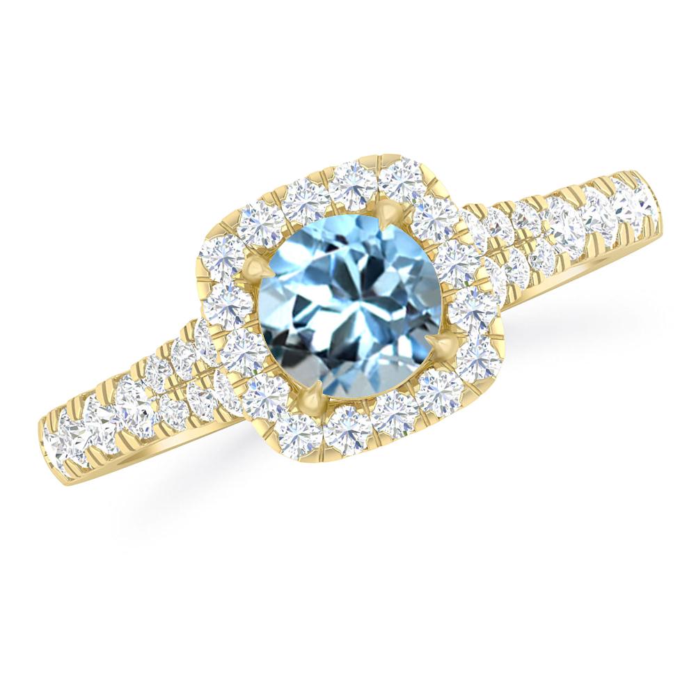 Yellow Gold - Aquamarine