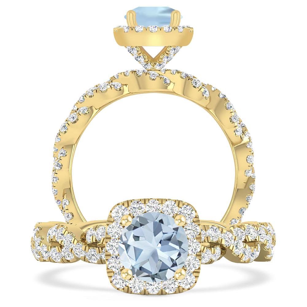 Yellow Gold - Aquamarine