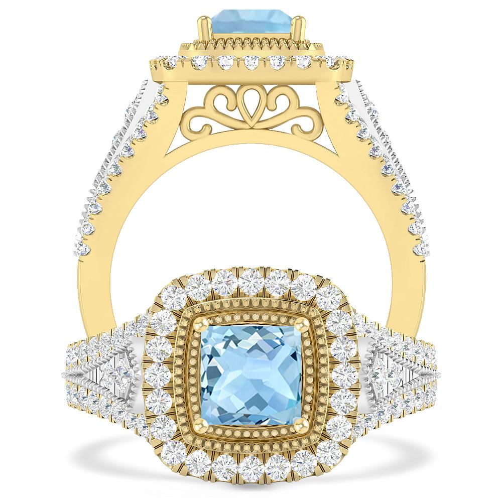 Yellow Gold - Aquamarine