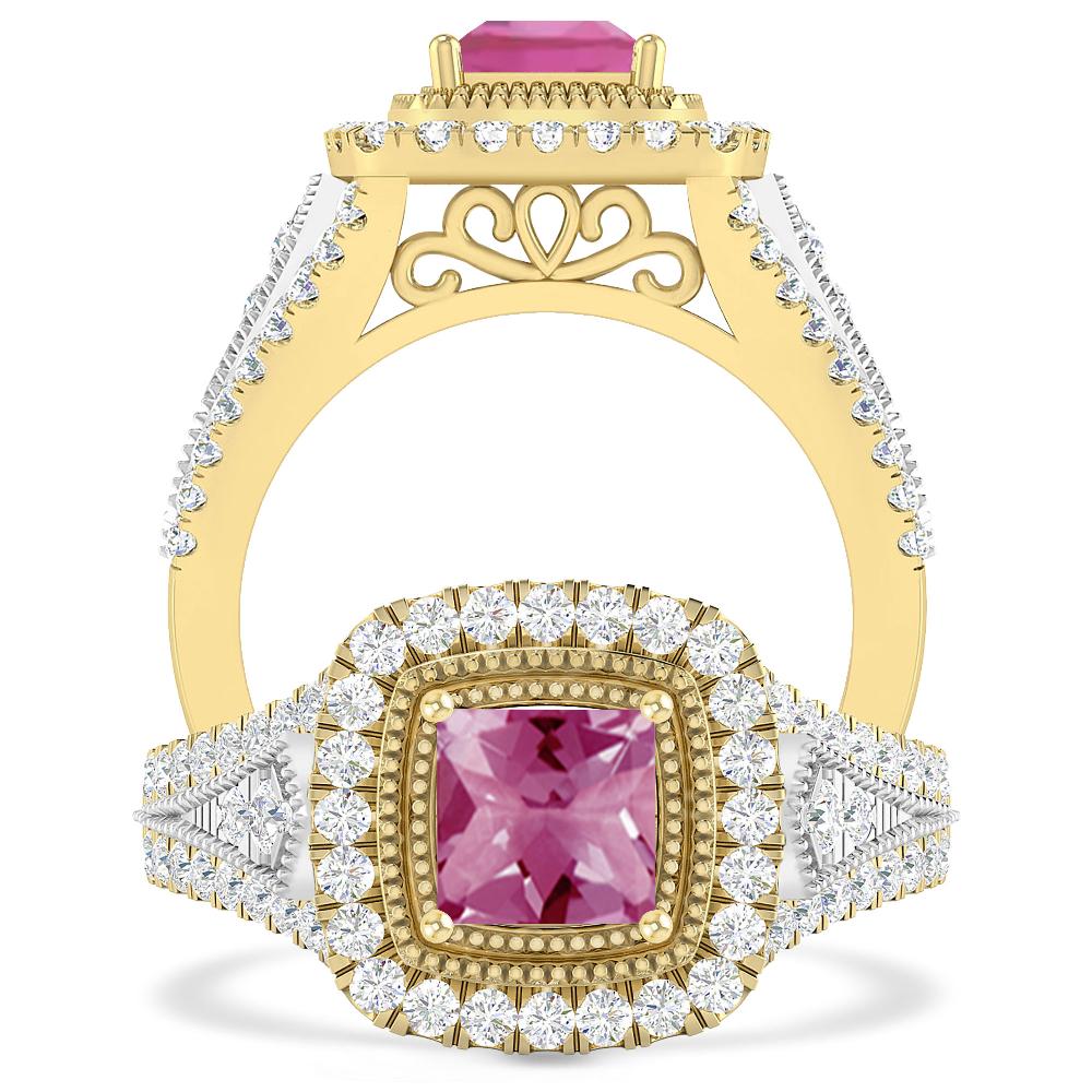 Yellow Gold - Pink Tourmaline