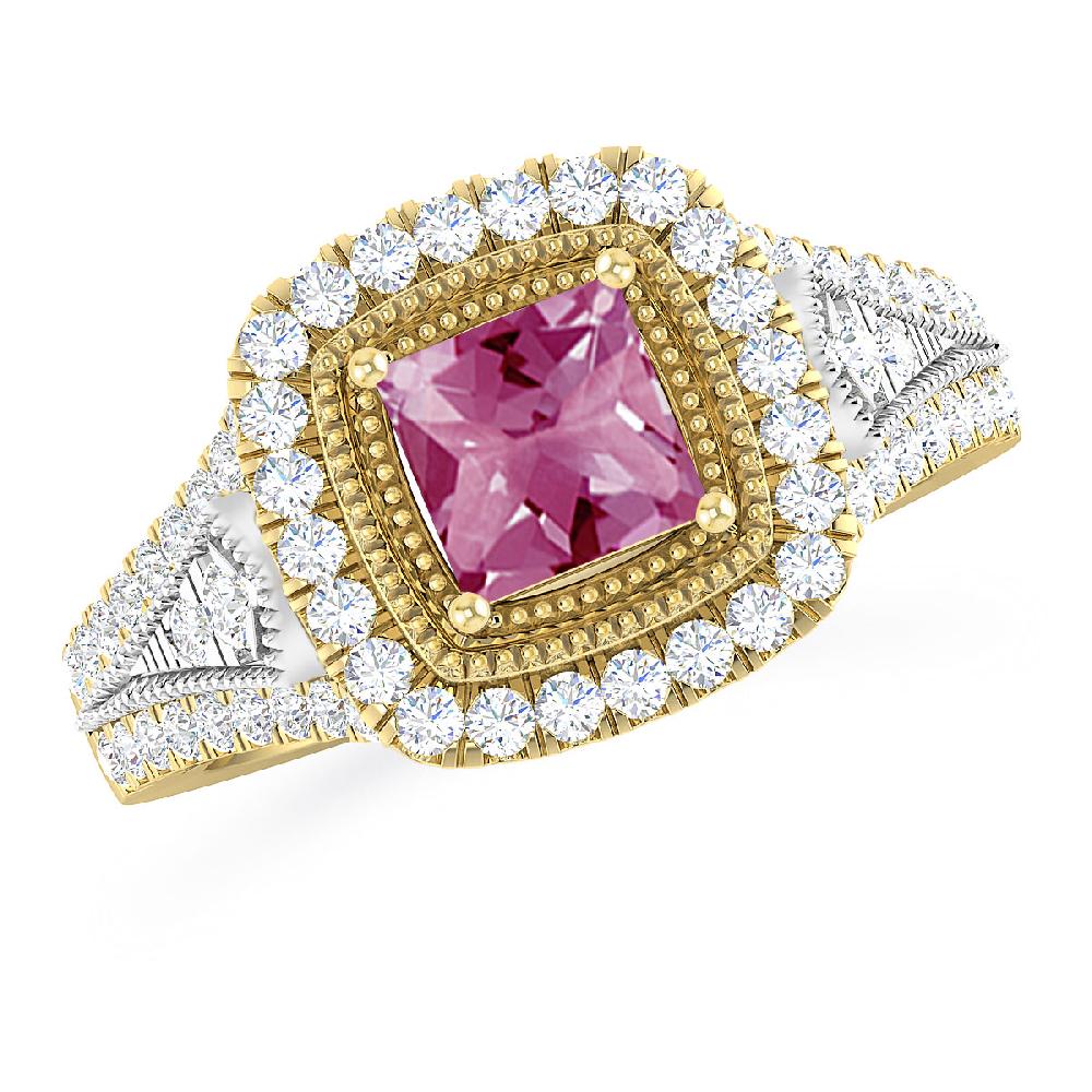 Yellow Gold - Pink Tourmaline