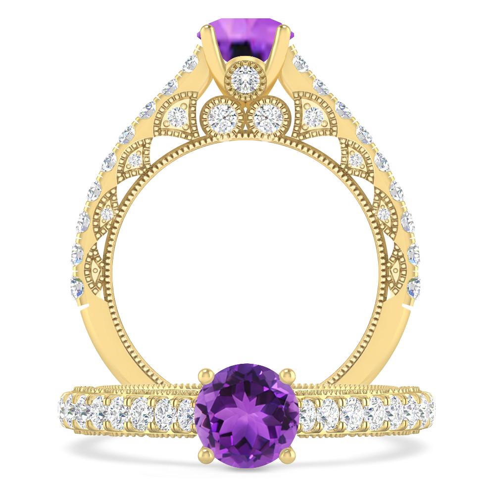 Yellow Gold - Amethyst