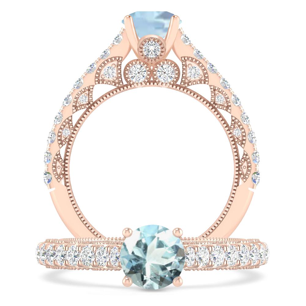 Rose Gold - Aquamarine