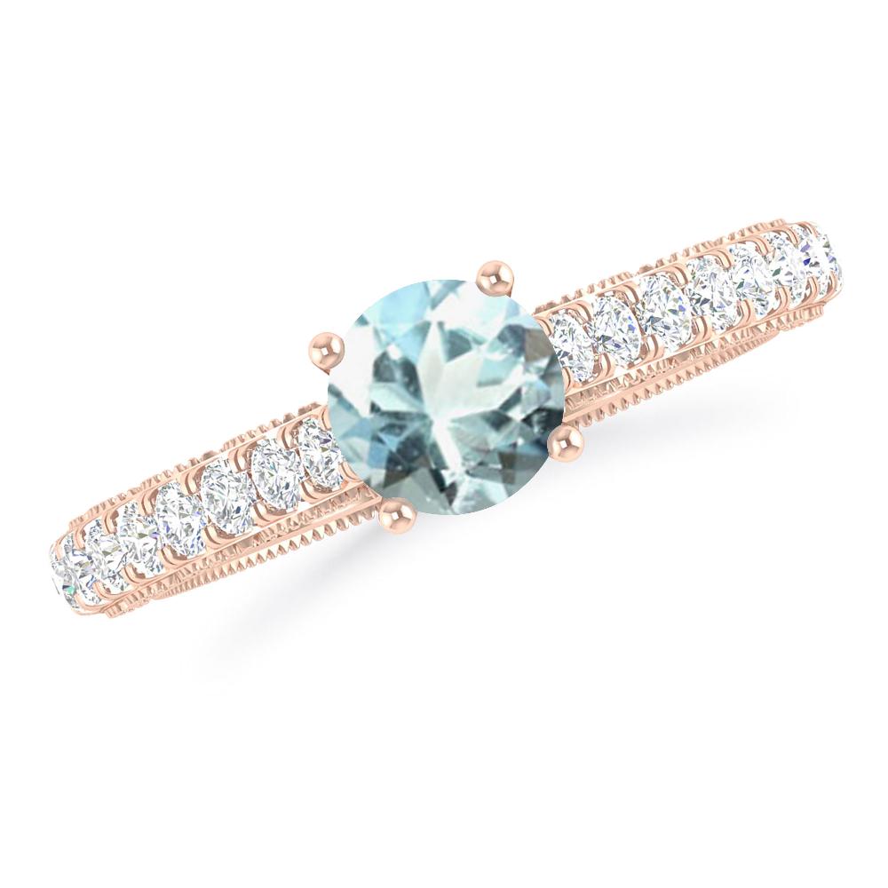 Rose Gold - Aquamarine