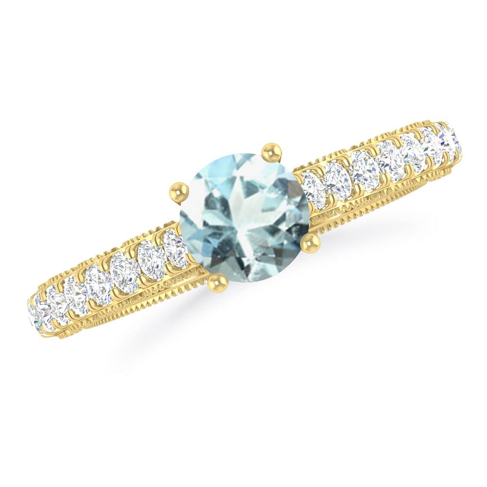 Yellow Gold - Aquamarine