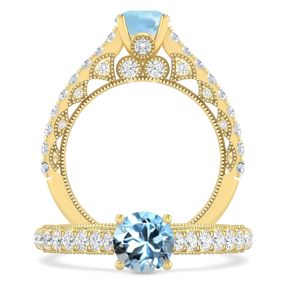 Yellow Gold - Aquamarine