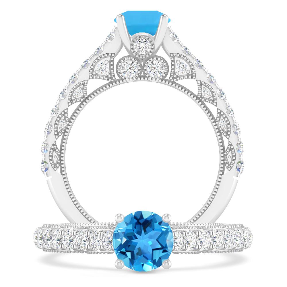 White Gold - Blue Topaz