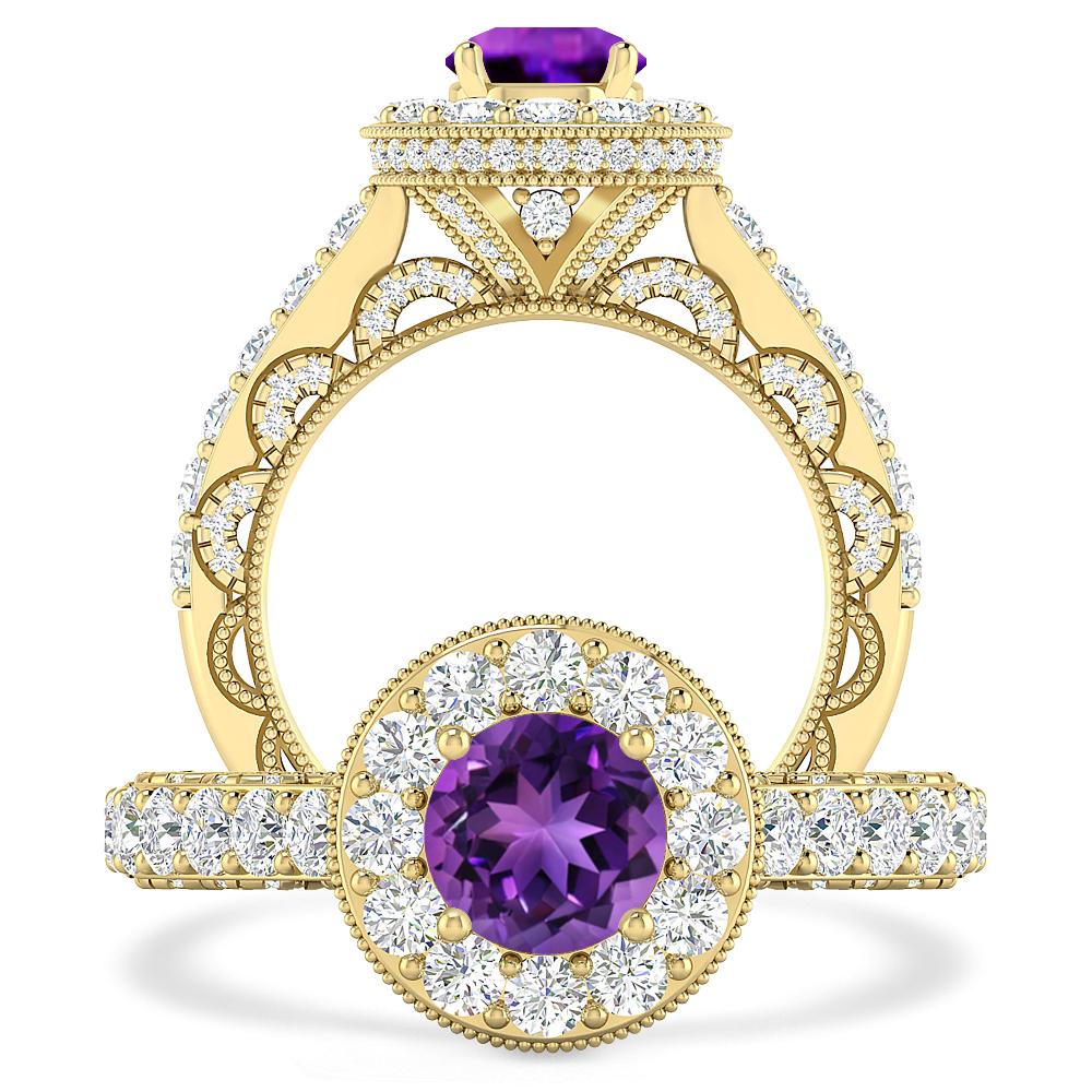 Yellow Gold - Amethyst