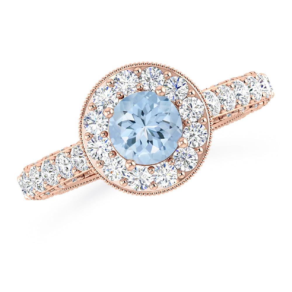 Rose Gold - Aquamarine