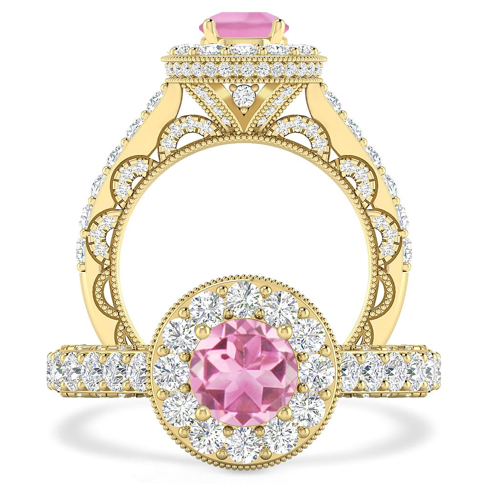 Yellow Gold - Pink Tourmaline