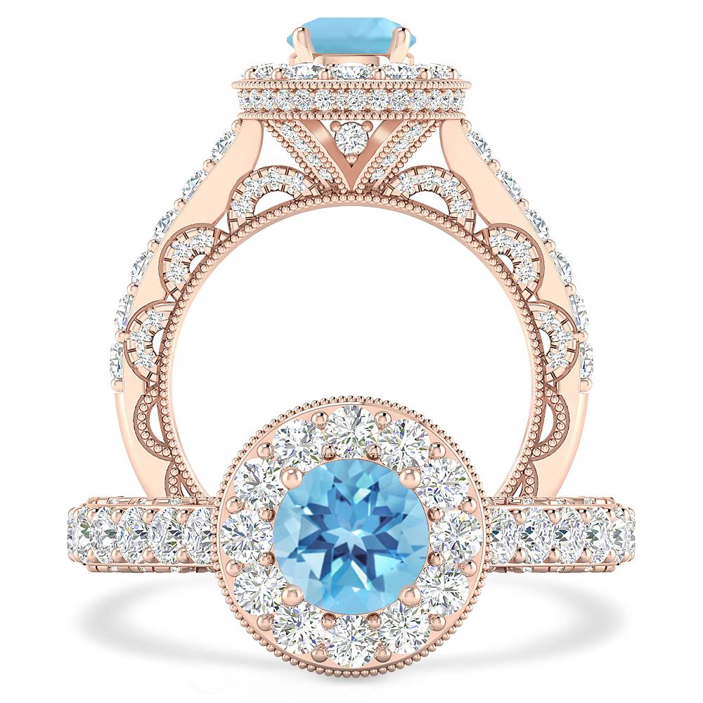 Rose Gold - Blue Topaz