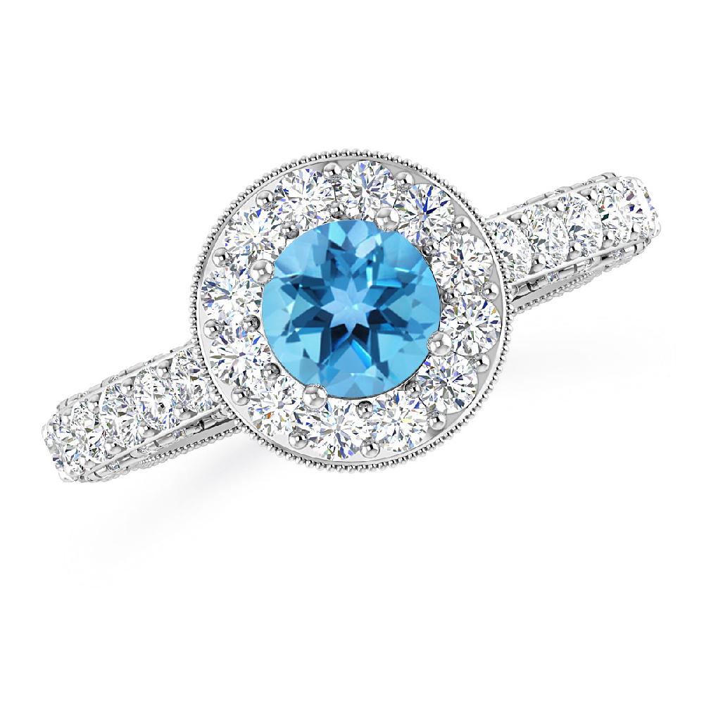 White Gold - Blue Topaz