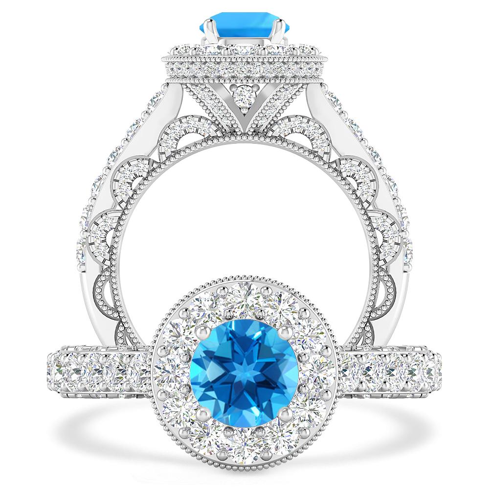 White Gold - Blue Topaz