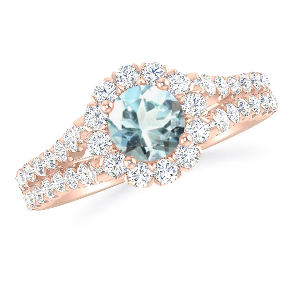 Rose Gold - Aquamarine