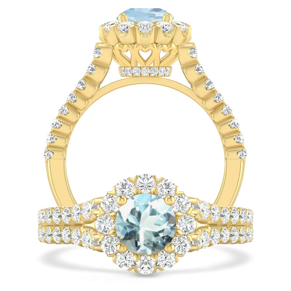 Yellow Gold - Aquamarine