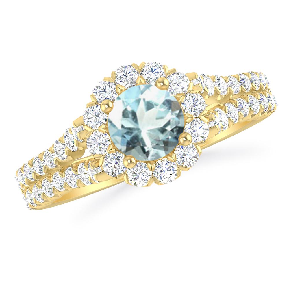 Yellow Gold - Aquamarine