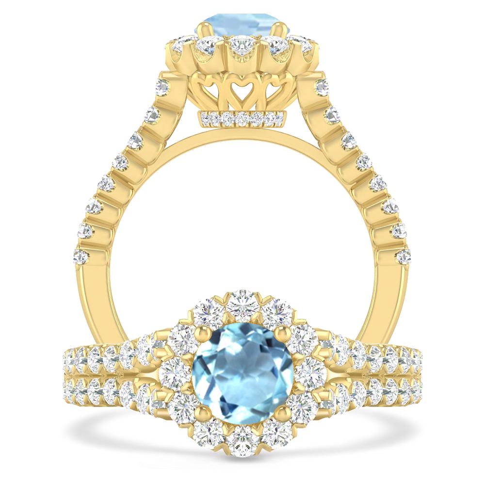 Yellow Gold - Aquamarine