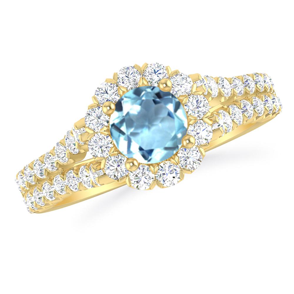 Yellow Gold - Aquamarine