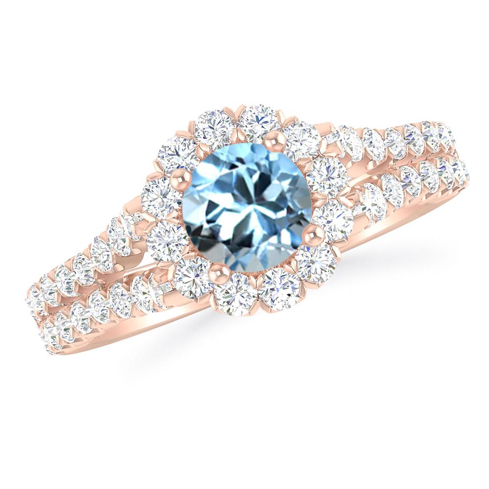 Rose Gold - Aquamarine
