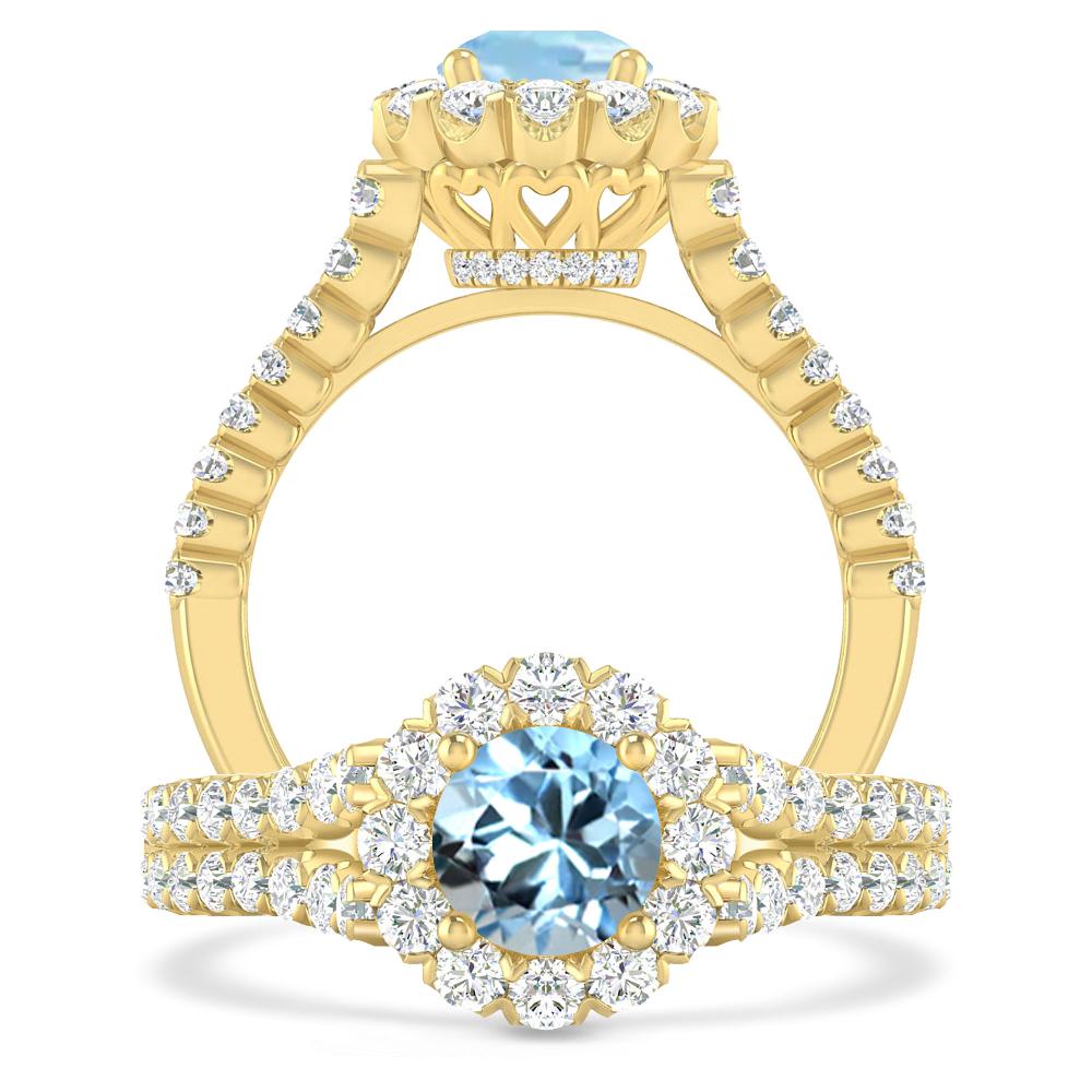 Yellow Gold - Aquamarine