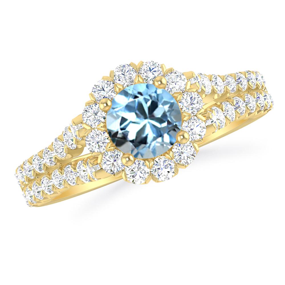 Yellow Gold - Aquamarine