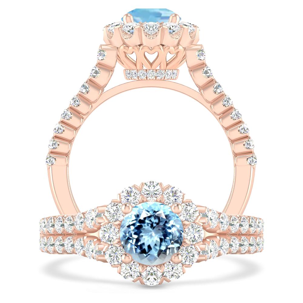 Rose Gold - Aquamarine