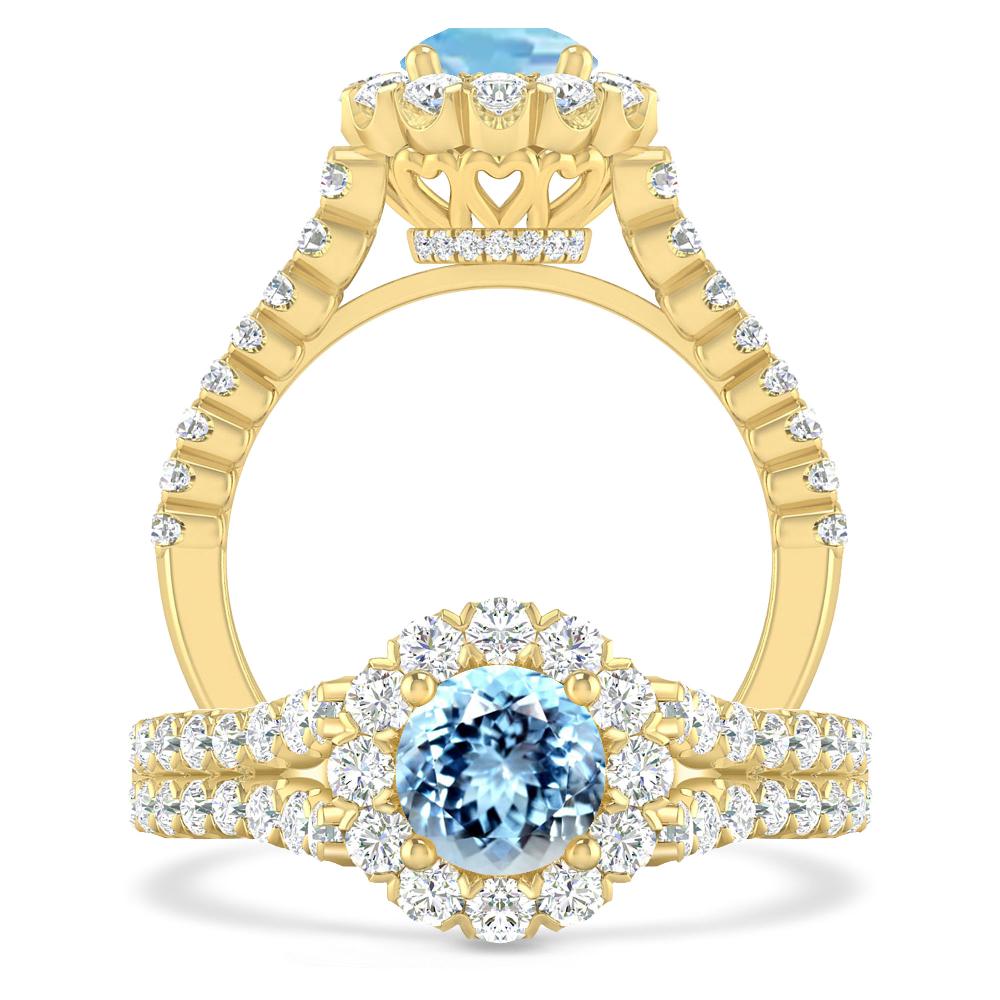 Yellow Gold - Aquamarine