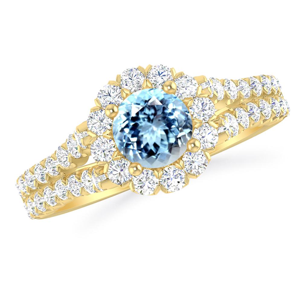 Yellow Gold - Aquamarine