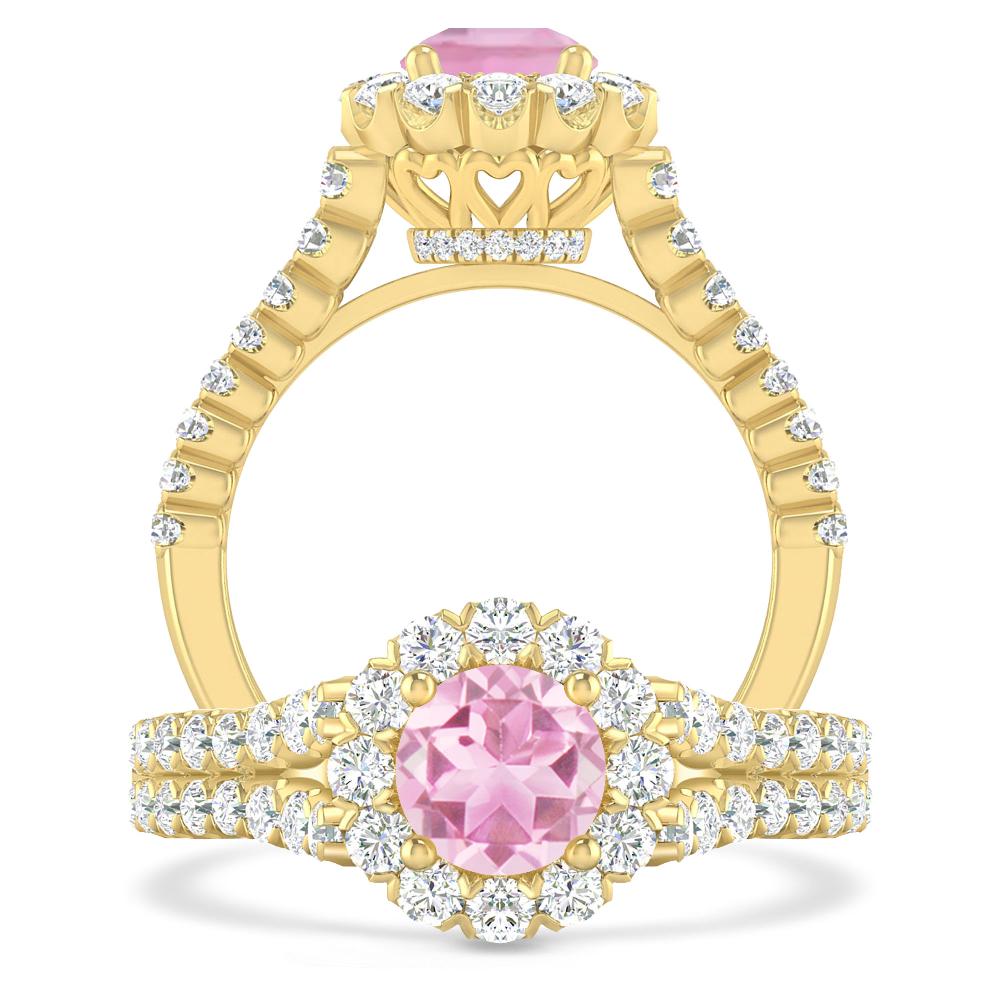Yellow Gold - Pink Tourmaline