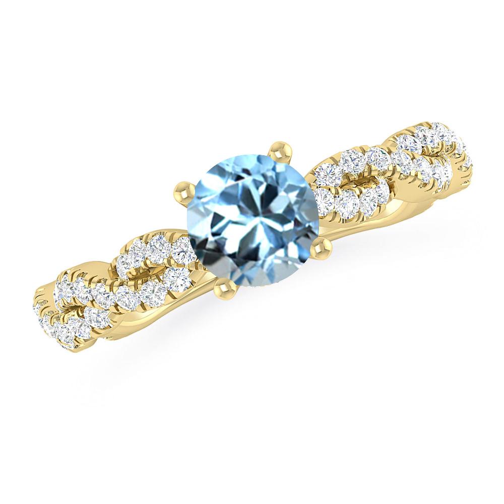 Yellow Gold - Aquamarine