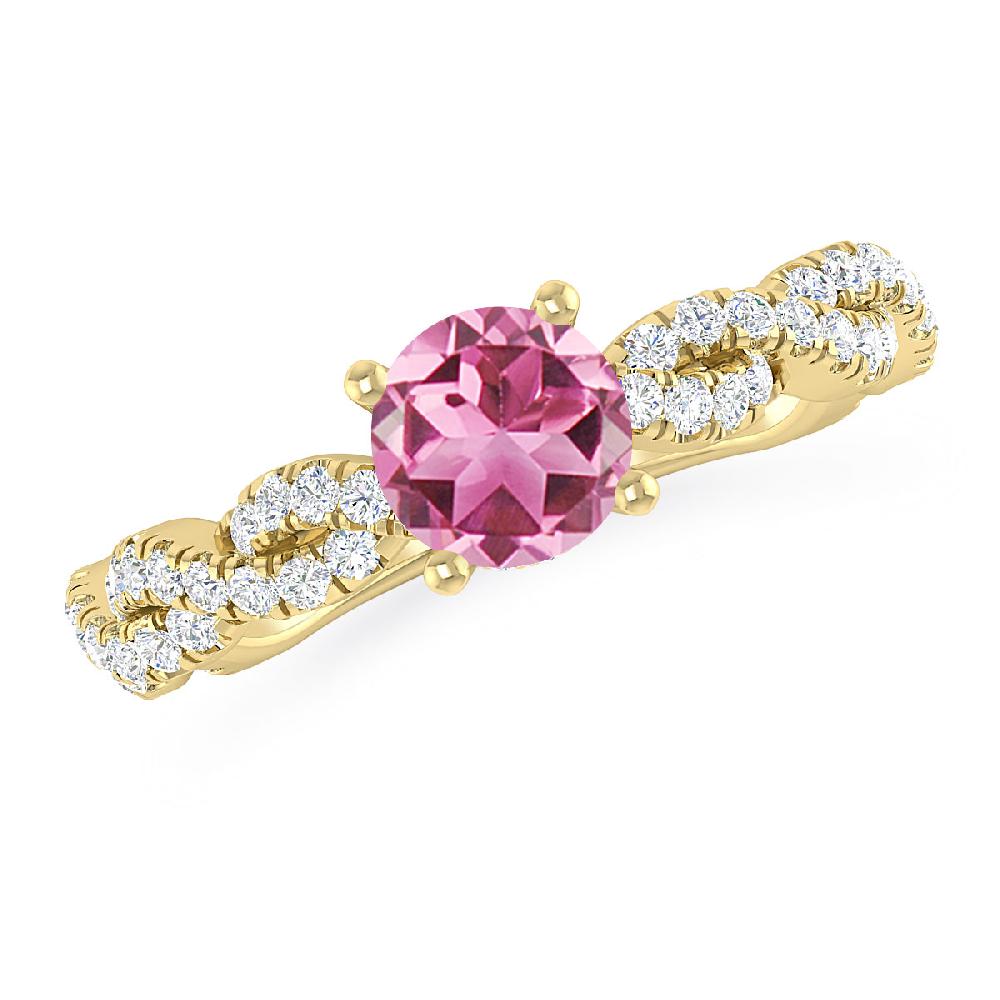 Yellow Gold - Pink Tourmaline