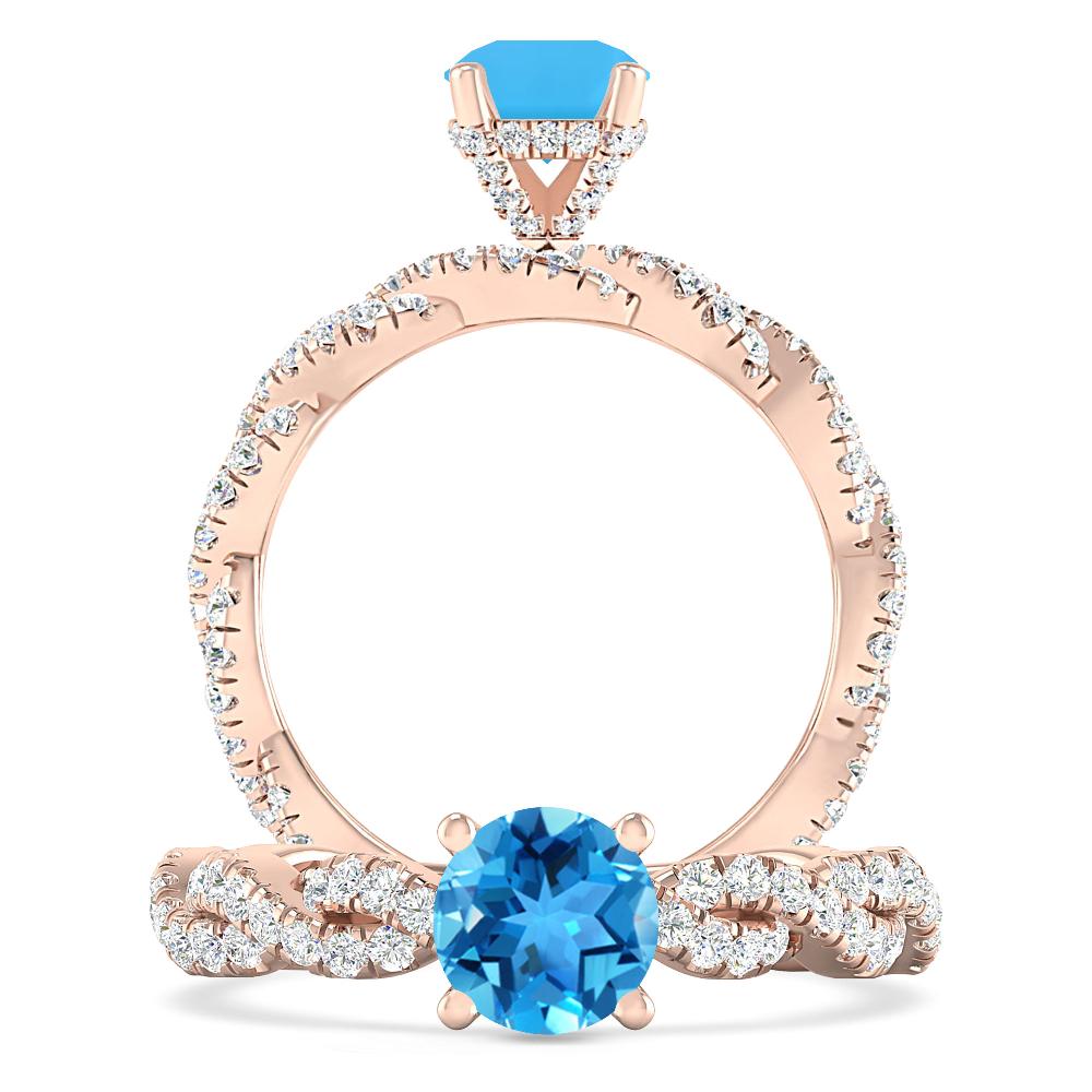 Rose Gold - Blue Topaz