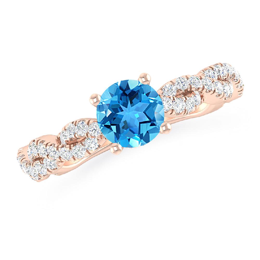 Rose Gold - Blue Topaz