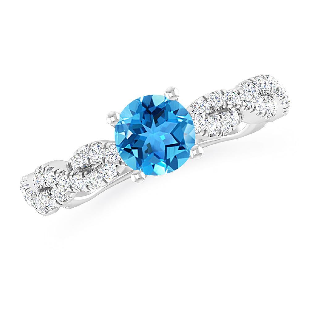 White Gold - Blue Topaz