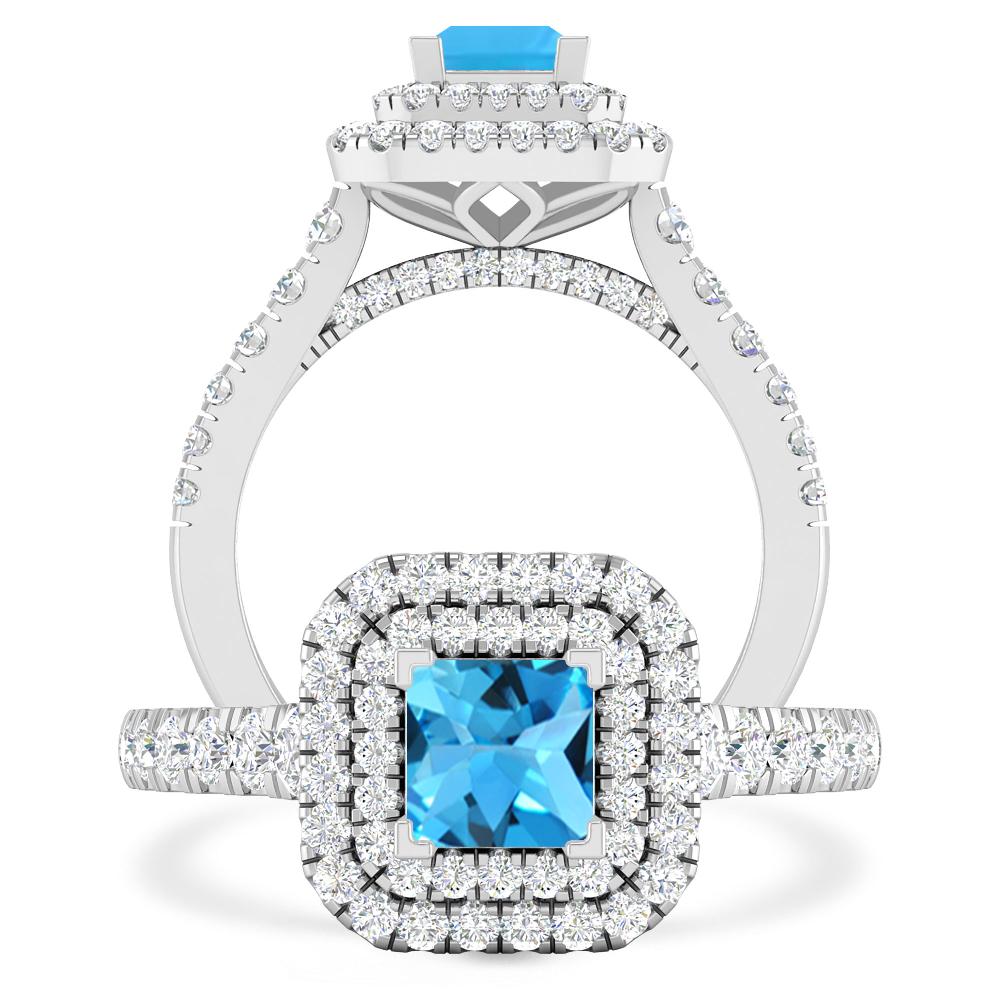 White Gold - Blue Topaz