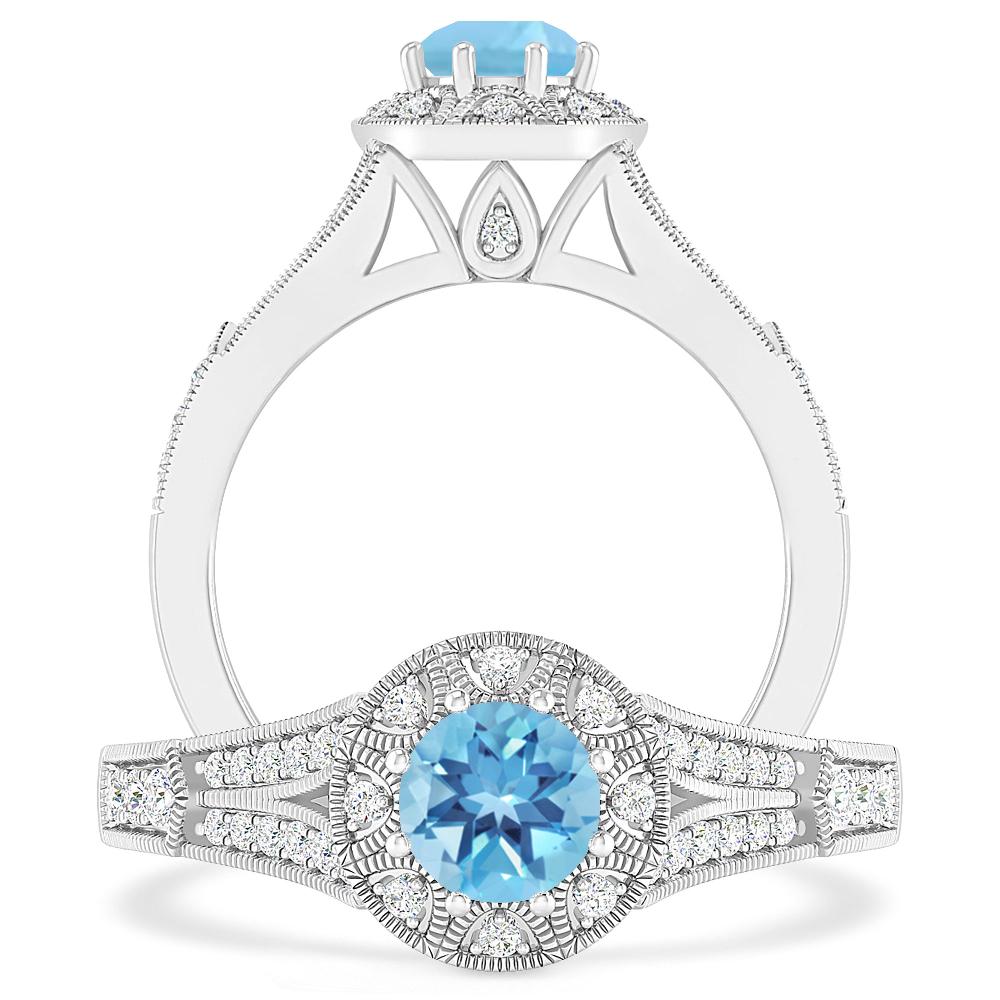 White Gold - Blue Topaz