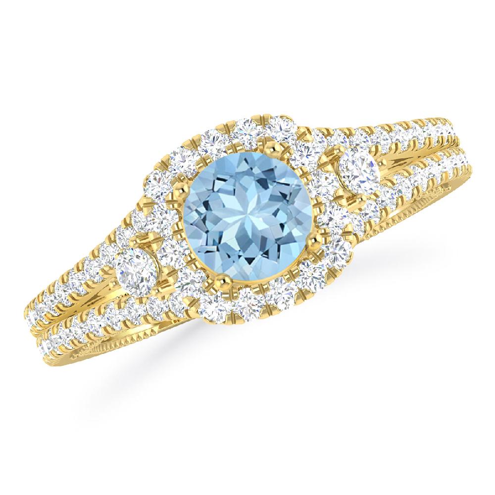 Yellow Gold - Aquamarine