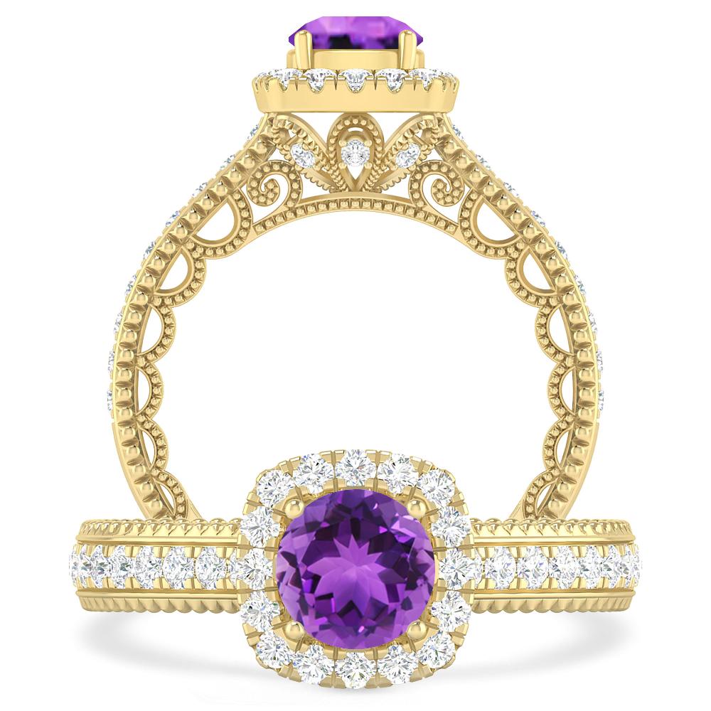 Yellow Gold - Amethyst