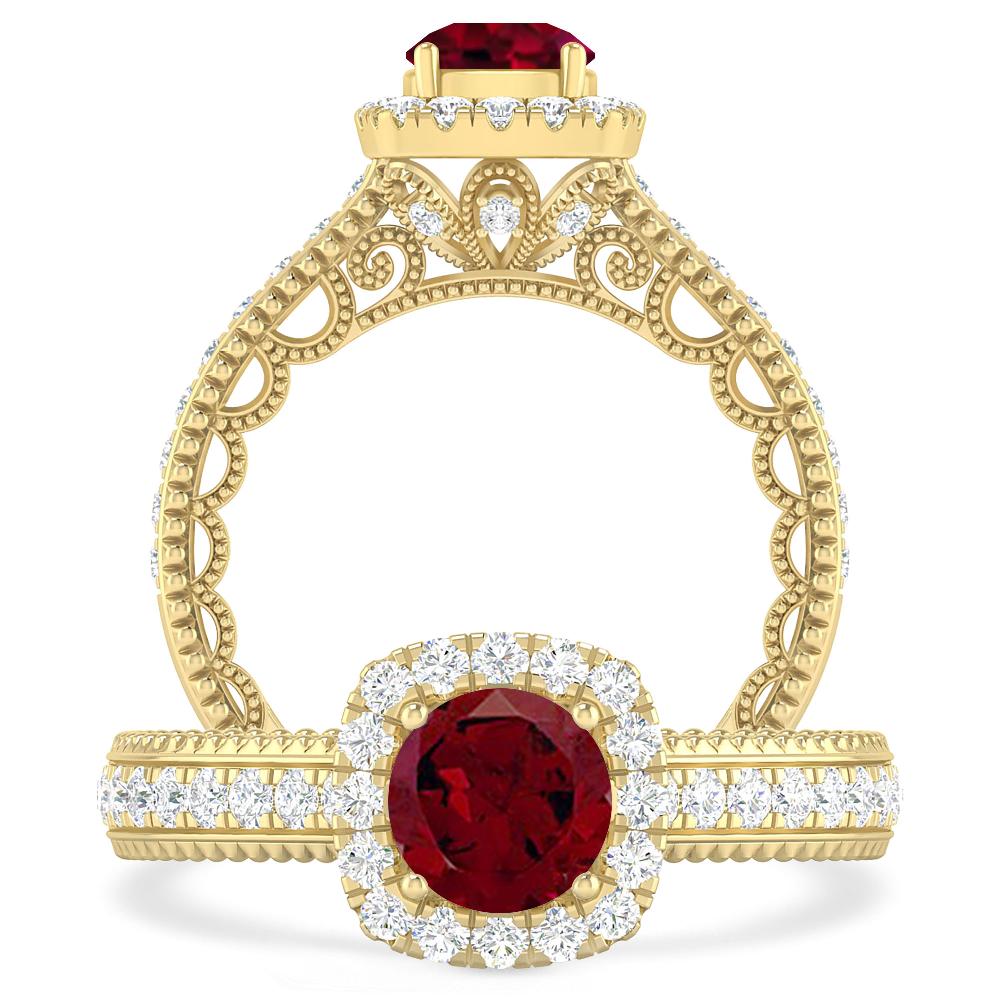 Yellow Gold - Garnet