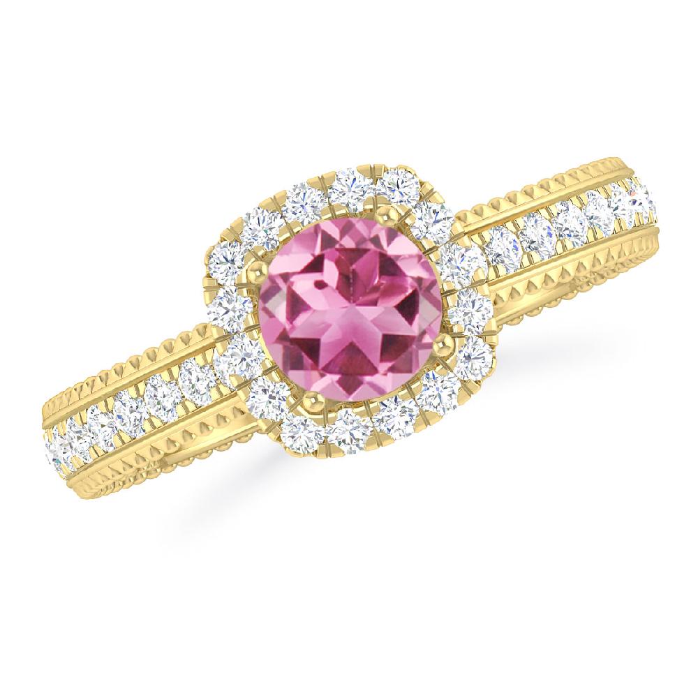 Yellow Gold - Pink Tourmaline