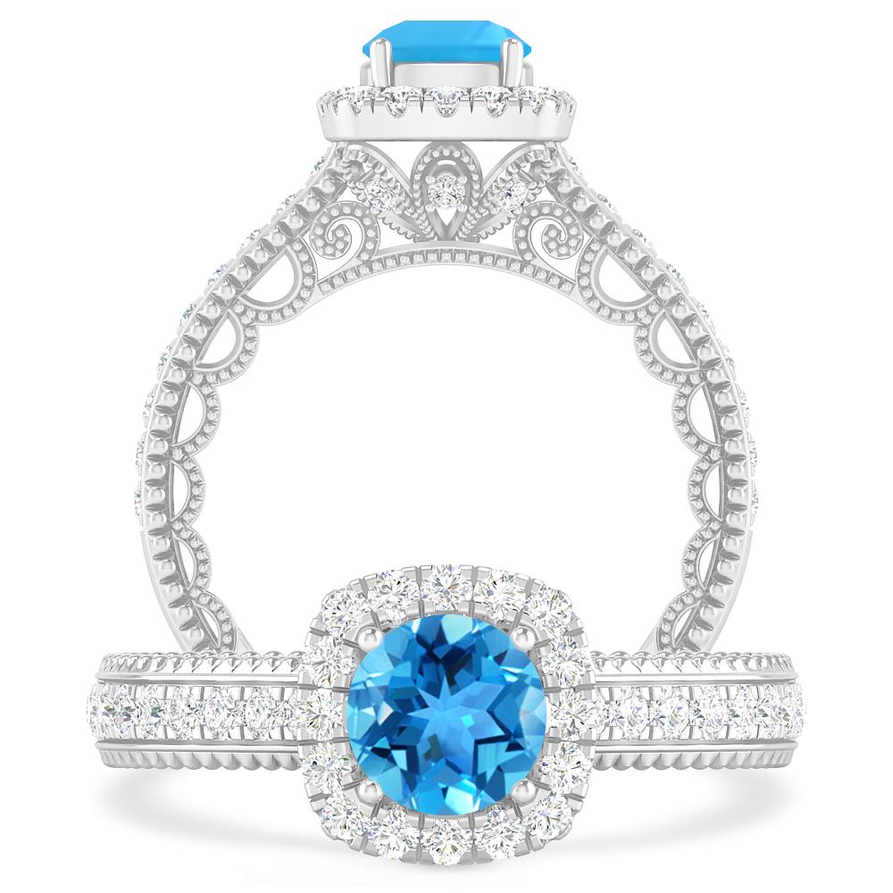 White Gold - Blue Topaz