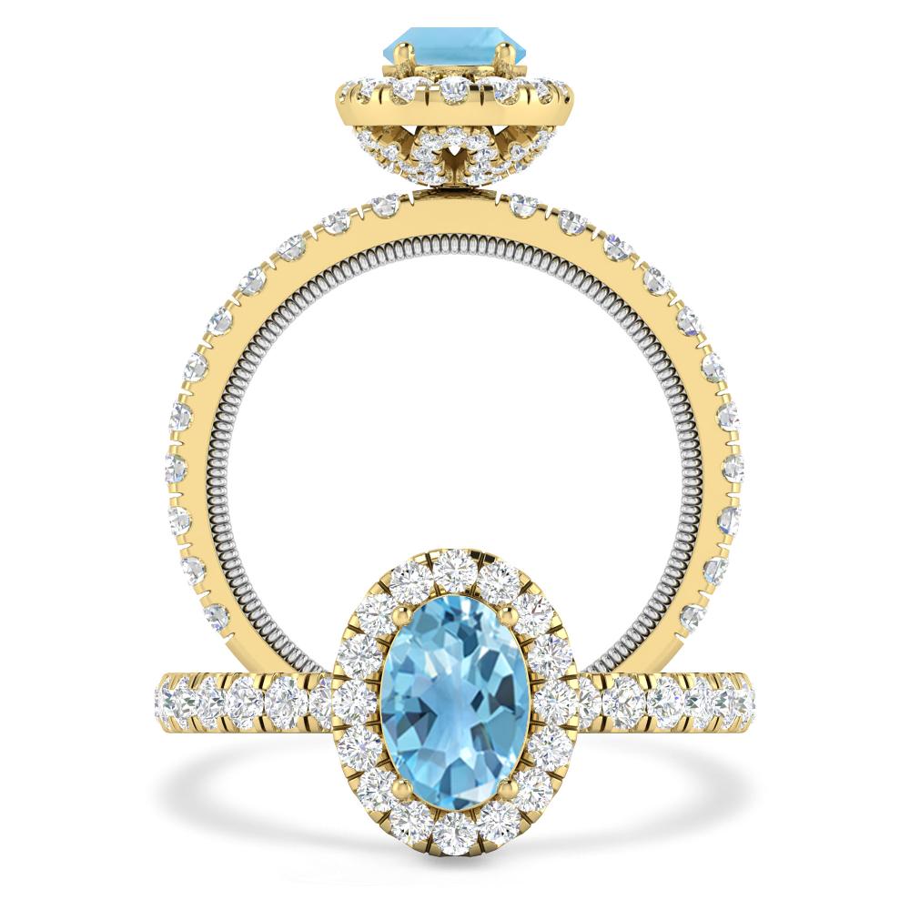 Yellow Gold - Blue Topaz