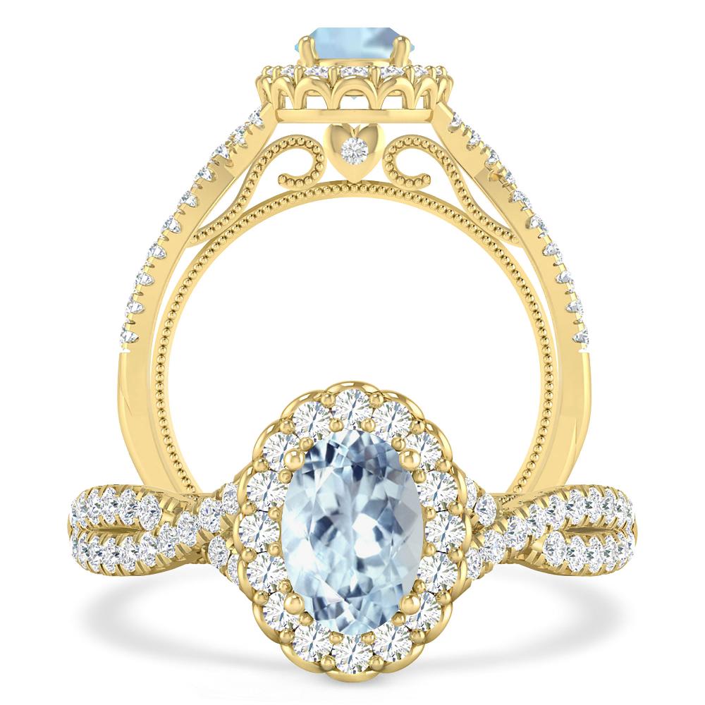 Yellow Gold - Aquamarine