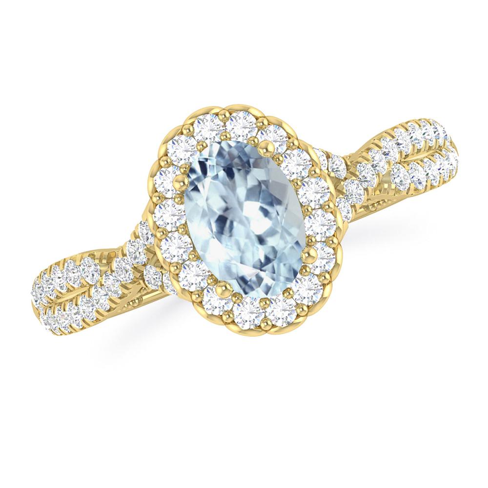 Yellow Gold - Aquamarine