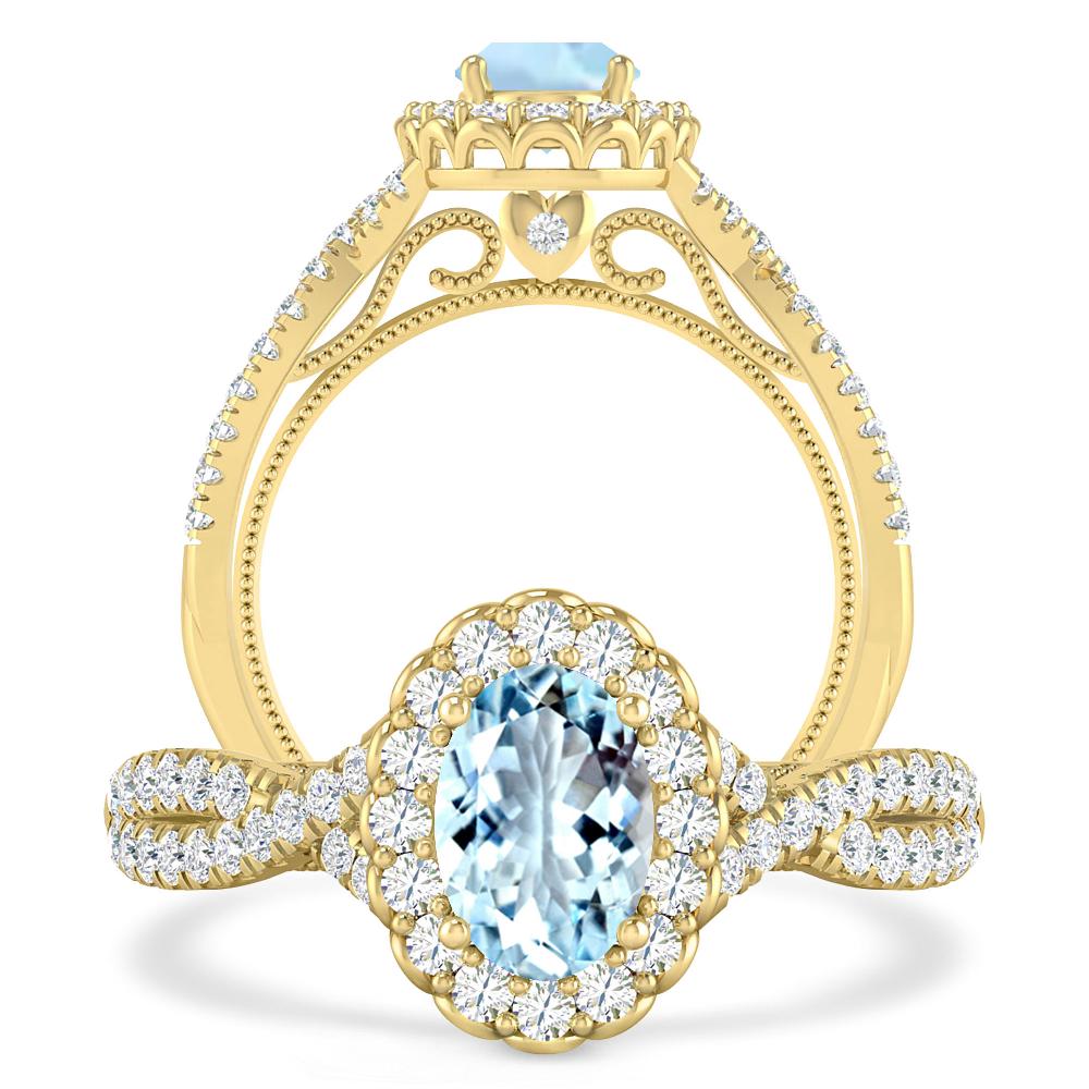 Yellow Gold - Aquamarine